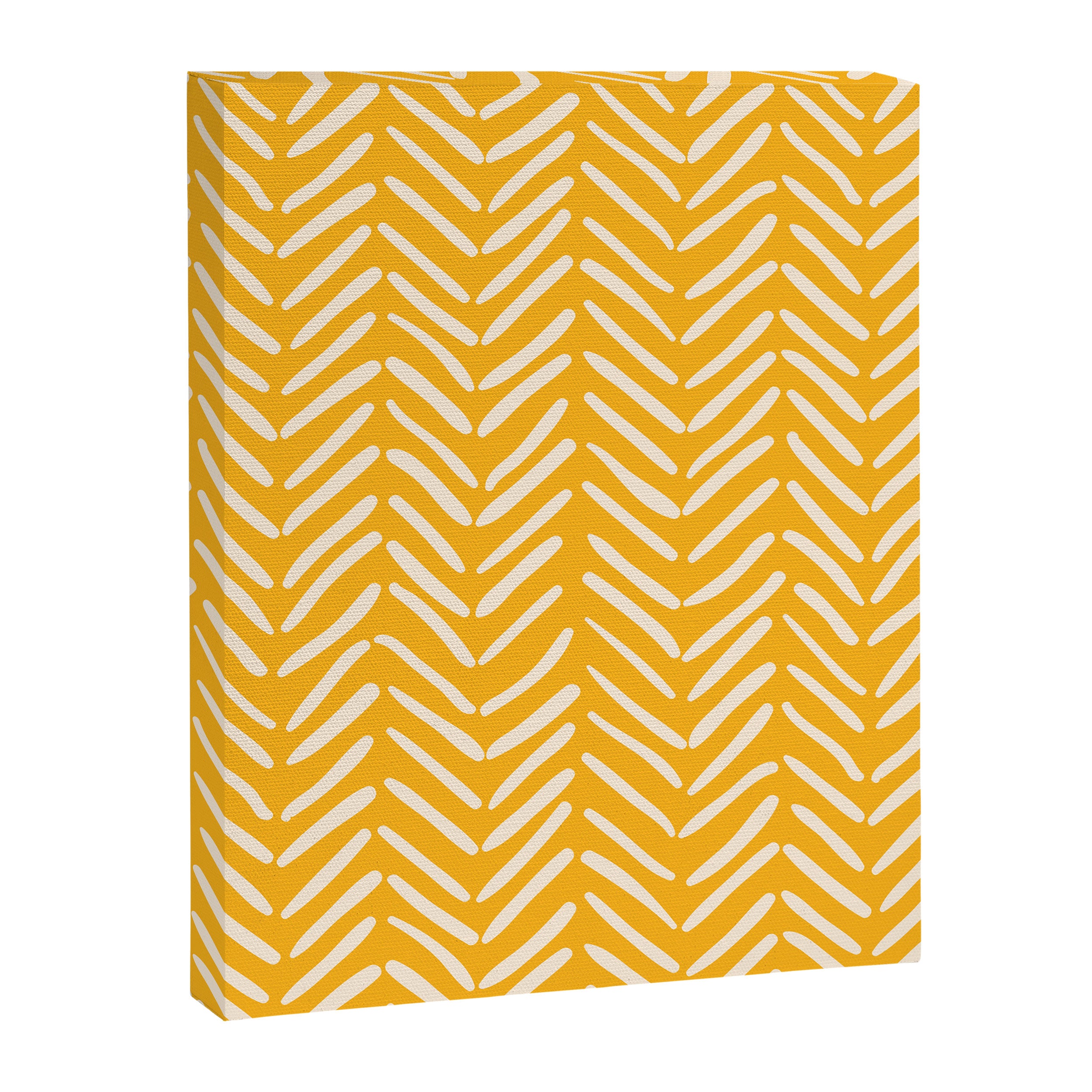 Arrow Lines Pattern in Mustard Yellow shades 1 Canvas Print Gallery Image 8