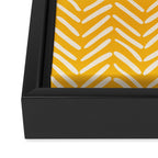 Arrow Lines Pattern in Mustard Yellow shades 1 Framed Canvas Print Gallery Image 3