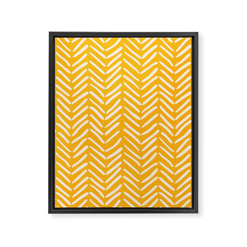 Arrow Lines Pattern in Mustard Yellow shades 1 Framed Canvas Print Gallery Image 8