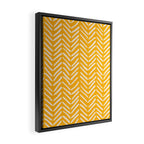 Arrow Lines Pattern in Mustard Yellow shades 1 Framed Canvas Print Gallery Image 2
