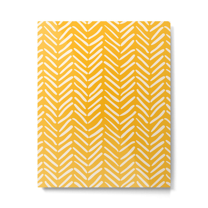 Arrow Lines Pattern in Mustard Yellow shades 1 Metal Print Gallery Image 1