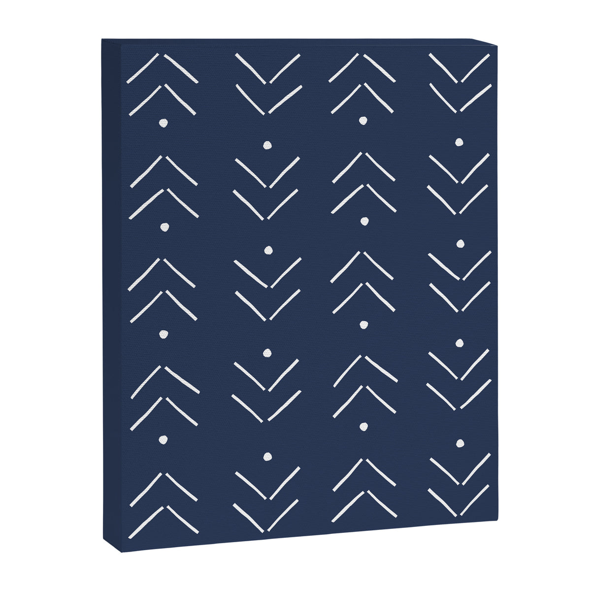 Arrow Lines Pattern in Navy Blue Canvas Print Gallery Image 8