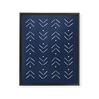 Arrow Lines Pattern in Navy Blue Framed Canvas Print Gallery Image 8