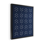 Arrow Lines Pattern in Navy Blue Framed Canvas Print Gallery Image 2
