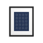 Arrow Lines Pattern in Navy Blue Framed Art Print Gallery Image 6