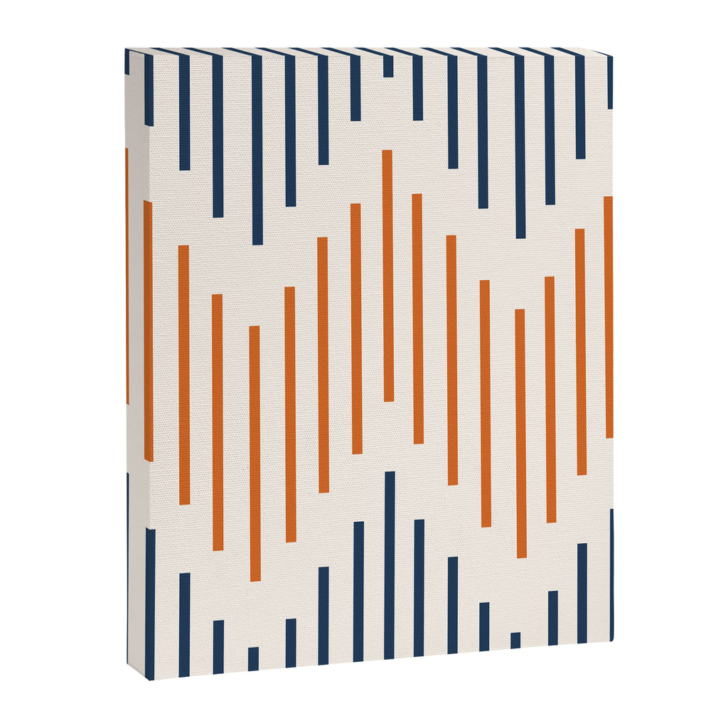 Geometric Arrow Lines 2 in Navy Blue Orange Canvas Print Gallery Image 8