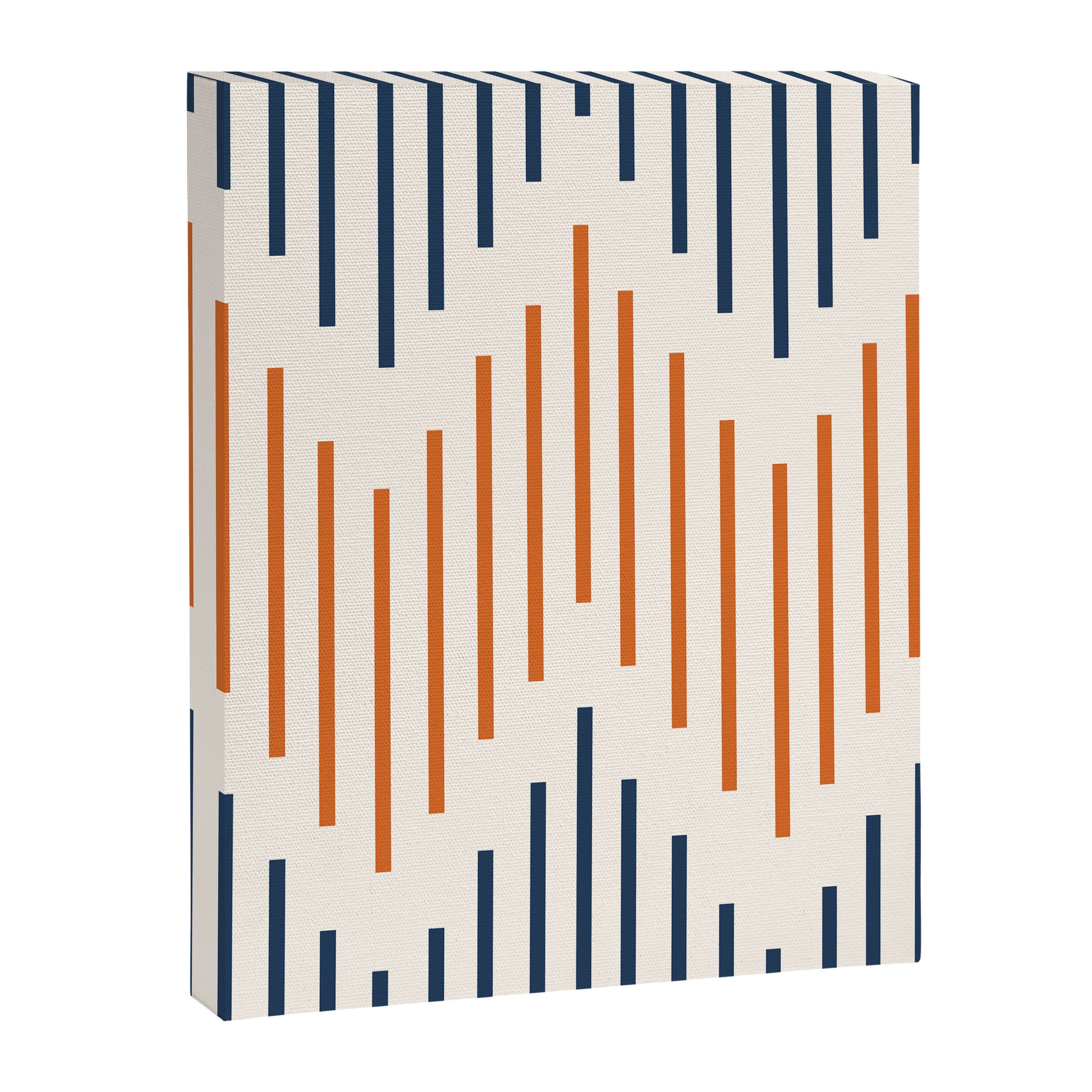 Geometric Arrow Lines 2 in Navy Blue Orange Canvas Print Gallery Image 8