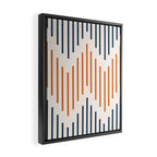 Geometric Arrow Lines 2 in Navy Blue Orange Framed Canvas Print Gallery Image 2