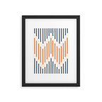 Geometric Arrow Lines 2 in Navy Blue Orange Framed Art Print Gallery Image 6