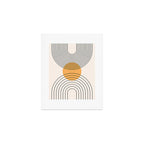 Geometric Lines in Black and Beige 29 (Rainbow and Sun Abstraction) Art Print Gallery Image 1