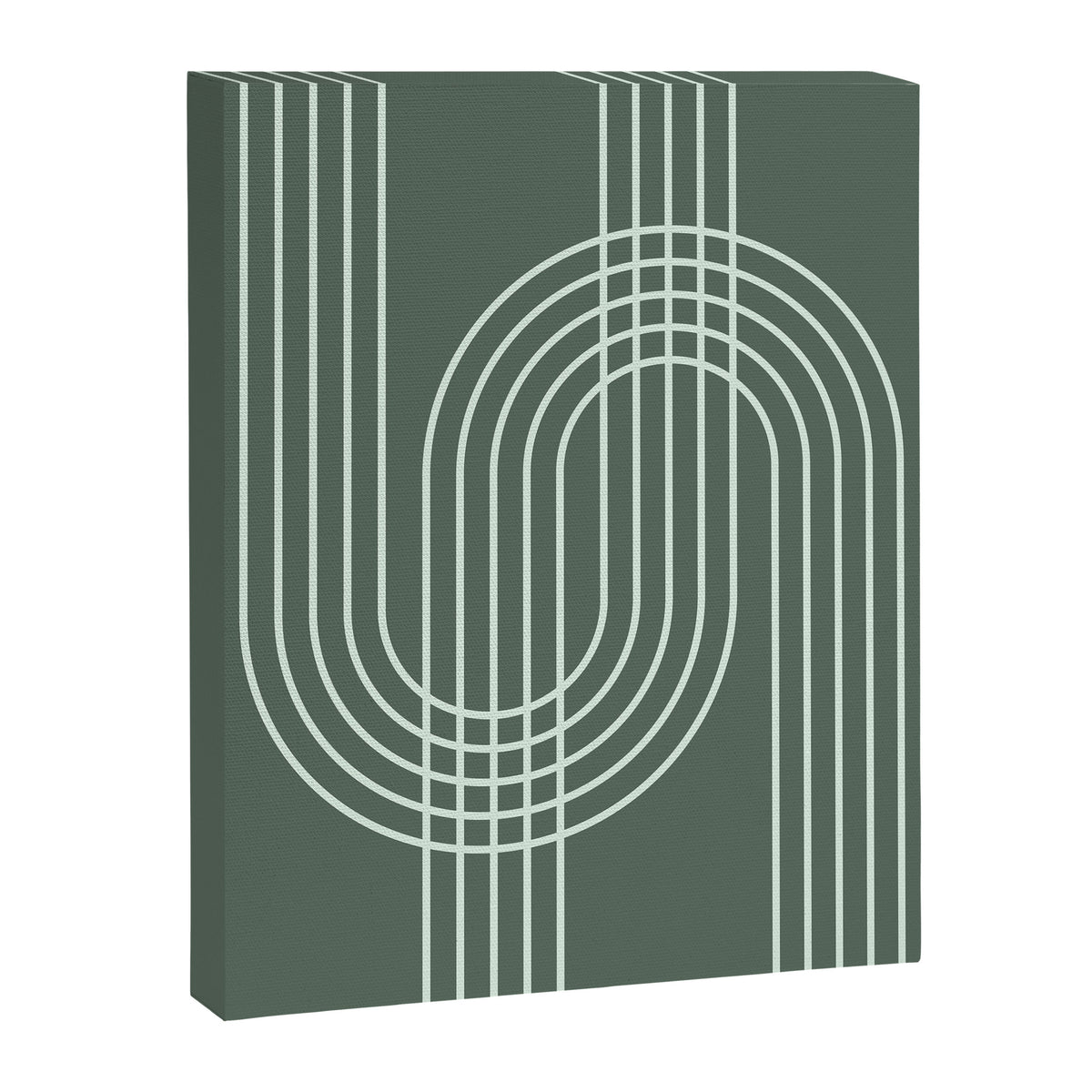Geometric Lines in Forest Green Canvas Print Gallery Image 8