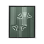 Geometric Lines in Forest Green Framed Canvas Print Gallery Image 8