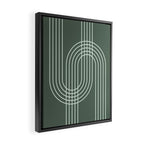 Geometric Lines in Forest Green Framed Canvas Print Gallery Image 2