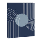 Geometric Lines in night Blue 10 (Rainbow and Sun Abstract) Canvas Print Gallery Image 8