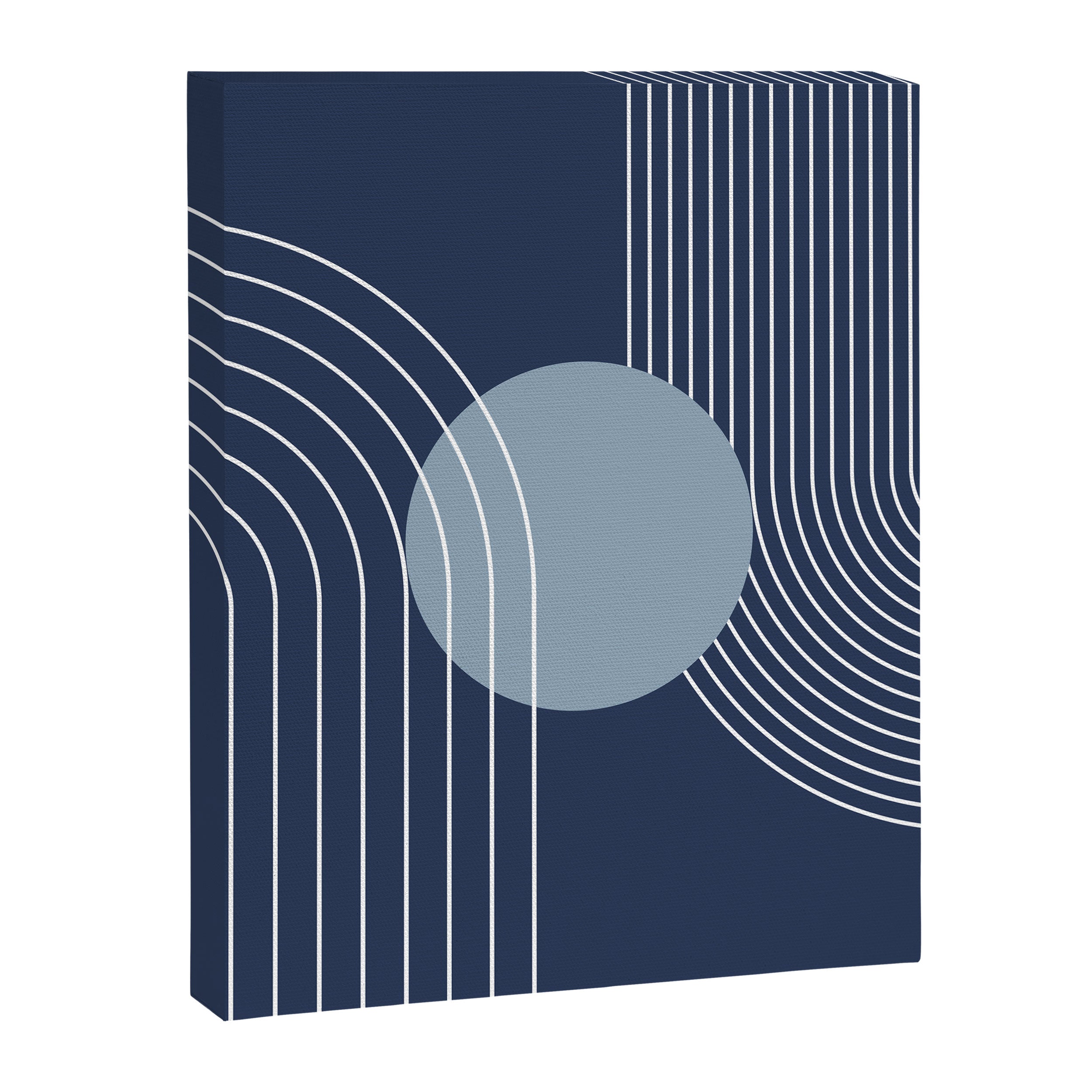 Geometric Lines in night Blue 10 (Rainbow and Sun Abstract) Canvas Print Gallery Image 8