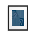 Geometric Lines in night Blue 16 (Rainbow Abstract) Framed Art Print Gallery Image 6