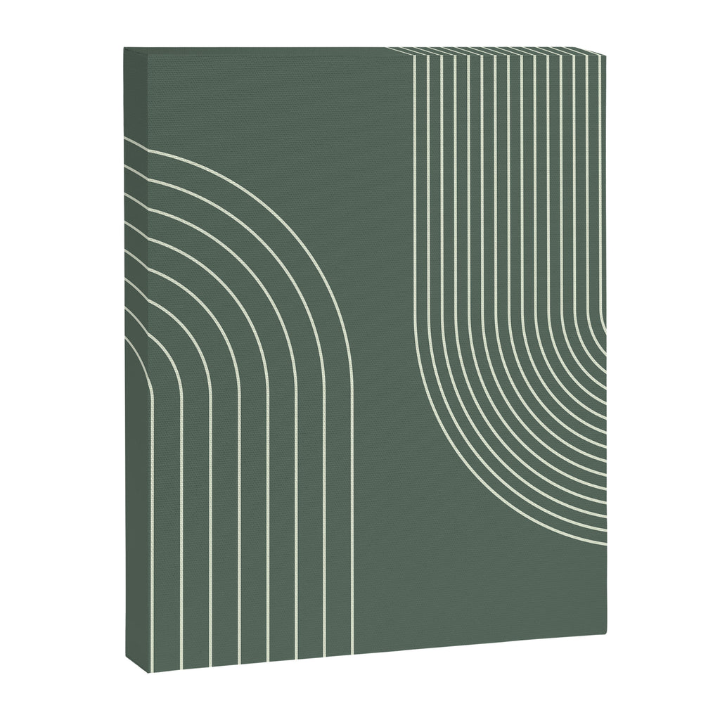 Geometric Lines in Sage Green 5 (Rainbow Abstraction) Canvas Print Gallery Image 8