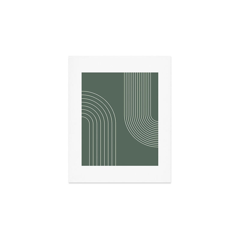 Geometric Lines in Sage Green 5 (Rainbow Abstraction) Art Print Gallery Image 1