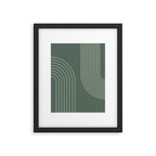 Geometric Lines in Sage Green 5 (Rainbow Abstraction) Framed Art Print Gallery Image 6