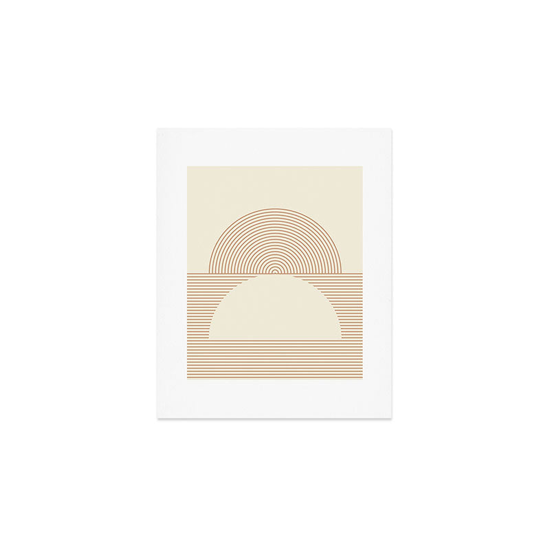 Geometric lines in Shades of Coffee and Latte 4 (Sunrise and Sunset) Art Print Gallery Image 1