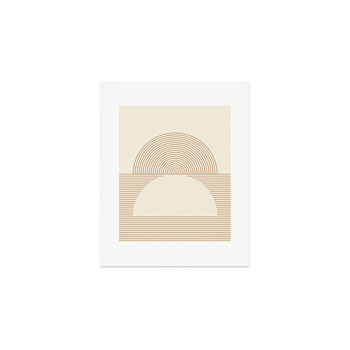 Geometric lines in Shades of Coffee and Latte 4 (Sunrise and Sunset) Art Print Gallery Image 1