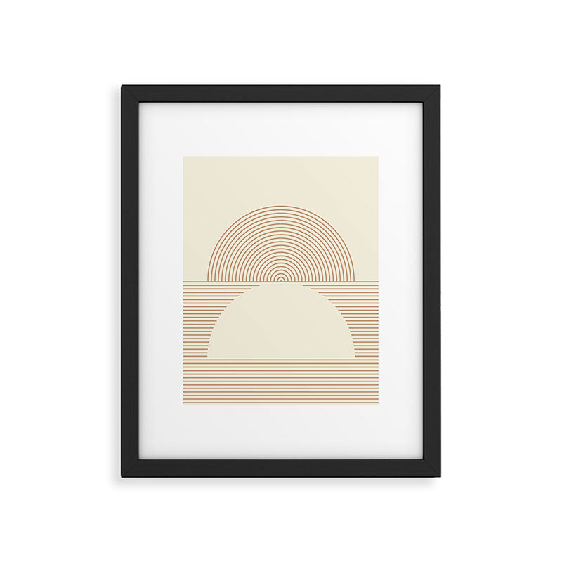 Geometric lines in Shades of Coffee and Latte 4 (Sunrise and Sunset) Framed Art Print Gallery Image 6