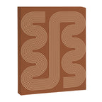 Geometric Lines in Terracotta and Beige 76 (Mid century Midern Rainbow Abstract) Canvas Print Gallery Image 8