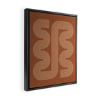 Geometric Lines in Terracotta and Beige 76 (Mid century Midern Rainbow Abstract) Framed Canvas Print Gallery Image 2