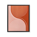 Geometric Lines in Terracotta Rose Gold 19 (Rainbow and Lines Abstraction) Framed Canvas Print Gallery Image 8