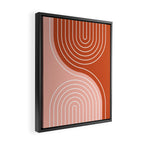 Geometric Lines in Terracotta Rose Gold 19 (Rainbow and Lines Abstraction) Framed Canvas Print Gallery Image 2