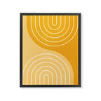 Geometric Lines Rainbow Abstract 11 in Mustard Yellow Gold Framed Canvas Print Gallery Image 8