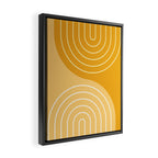 Geometric Lines Rainbow Abstract 11 in Mustard Yellow Gold Framed Canvas Print Gallery Image 2