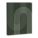 Geometric Lines Rainbow Abstract 5 in Forest Sage Green Canvas Print Gallery Image 8