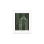 Geometric Lines Rainbow Abstract 5 in Forest Sage Green Art Print Gallery Image 1