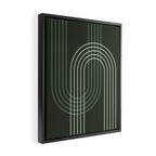 Geometric Lines Rainbow Abstract 5 in Forest Sage Green Framed Canvas Print Gallery Image 2