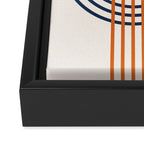 Geometric Lines Rainbow Abstract 5.1 in Navy Blue and Orange Framed Canvas Print Gallery Image 3
