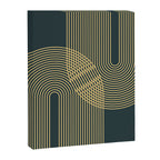 Geometric Lines Rainbows 19 in Slate Blue Gold Canvas Print Gallery Image 8