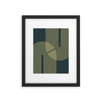 Geometric Lines Rainbows 19 in Slate Blue Gold Framed Art Print Gallery Image 6