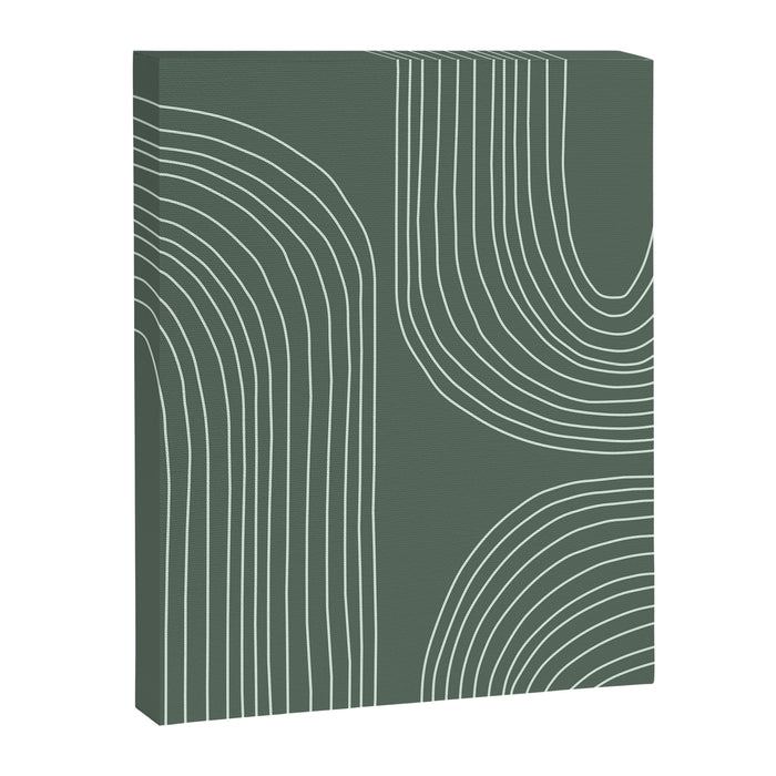 Hand drawn Geometric Lines in Forest Green 3 Canvas Print Gallery Image 1