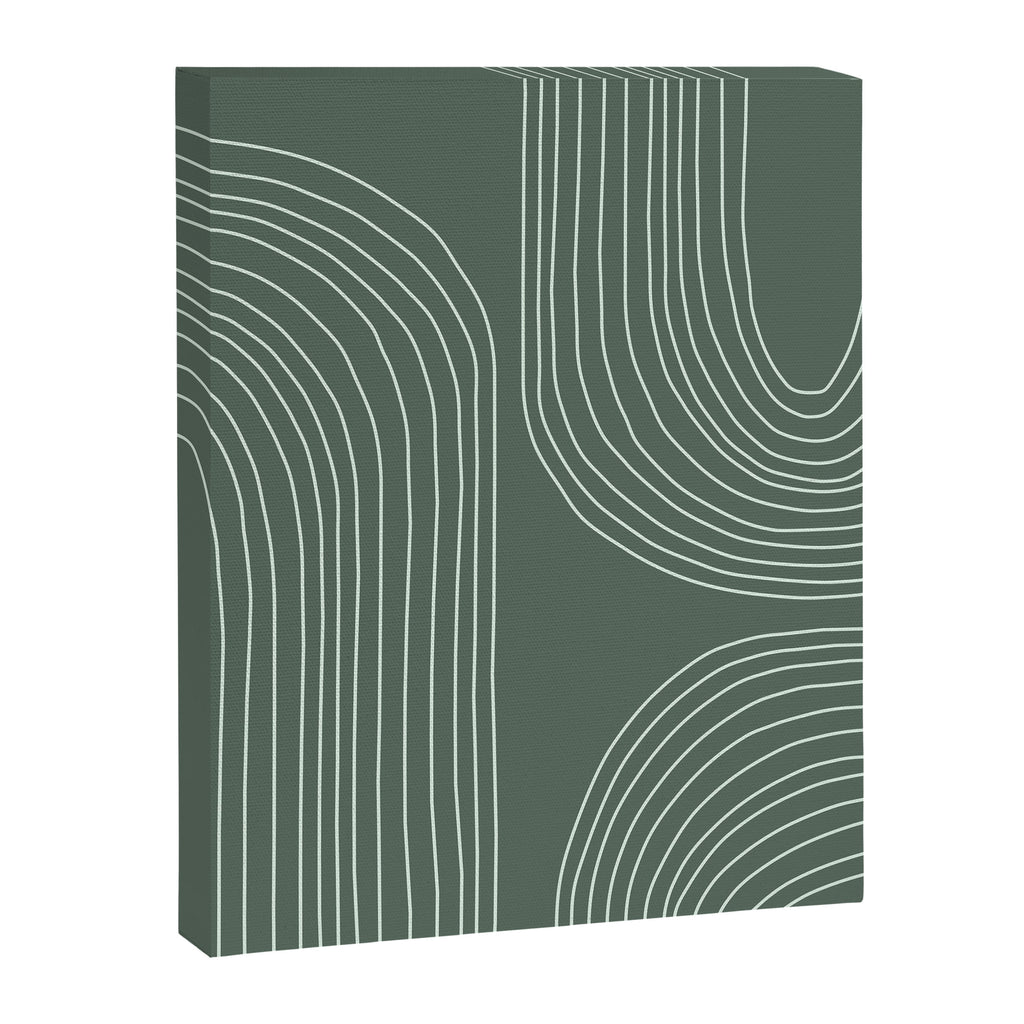 Hand drawn Geometric Lines in Forest Green 3 Canvas Print Gallery Image 8