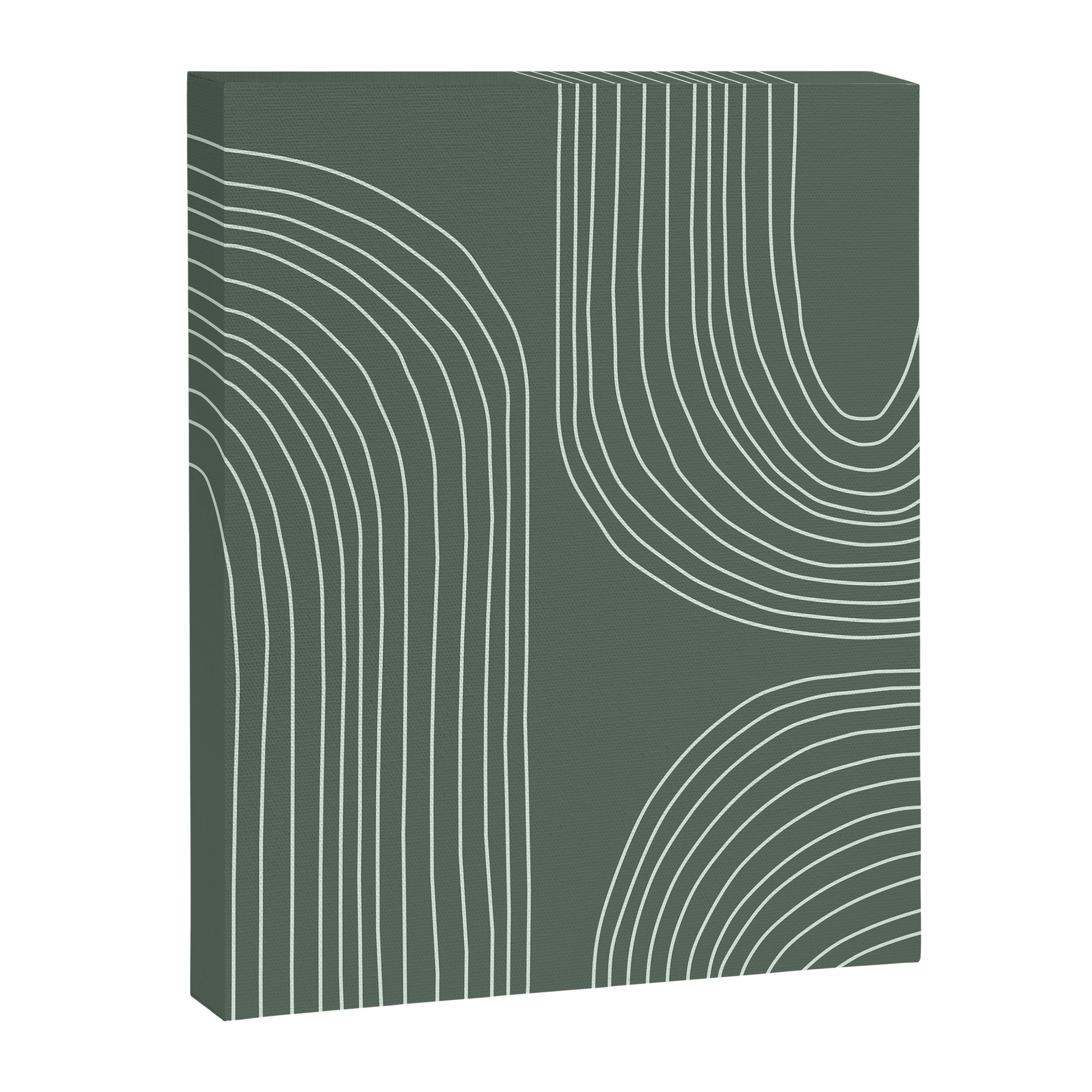 Hand drawn Geometric Lines in Forest Green 3 Canvas Print Gallery Image 8