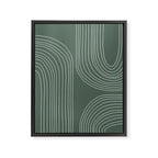 Hand drawn Geometric Lines in Forest Green 3 Framed Canvas Print Gallery Image 8