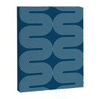 Mid Century Modern Geometric 101 in night Blue (Rainbow Abstract) Canvas Print Gallery Image 8