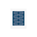 Mid Century Modern Geometric 101 in night Blue (Rainbow Abstract) Art Print Gallery Image 1