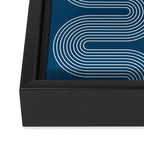 Mid Century Modern Geometric 101 in night Blue (Rainbow Abstract) Framed Canvas Print Gallery Image 3