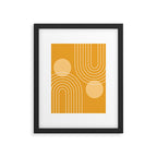 Mid Century Modern Geometric 118 in Yellow Gold Shades (Rainbow and Sun Abstraction) Framed Art Print Gallery Image 6