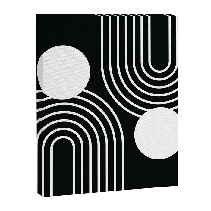 Mid Century Modern Geometric 191 in White and Black Canvas Print Gallery Image 1