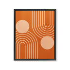 Mid Century Modern Geometric 194 in Orange Shades Framed Canvas Print Gallery Image 8