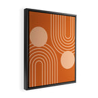 Mid Century Modern Geometric 194 in Orange Shades Framed Canvas Print Gallery Image 2