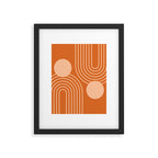 Mid Century Modern Geometric 194 in Orange Shades Framed Art Print Gallery Image 6